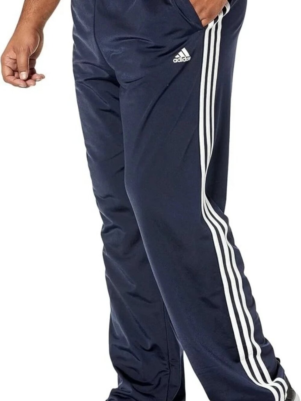 NWT Adidas Men's Essentials Open Hem 3-Stripes Pants Navy/White Size XX-LT